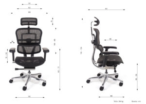 dimenzije stola ergohuman elite v2.0
