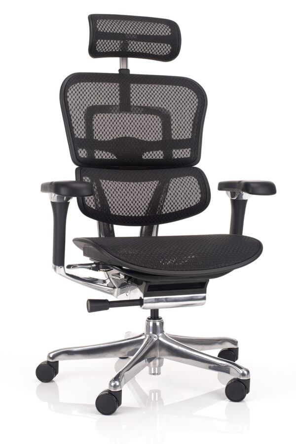 ergohuman luksuzna uredska stolica u crnoj mrežici