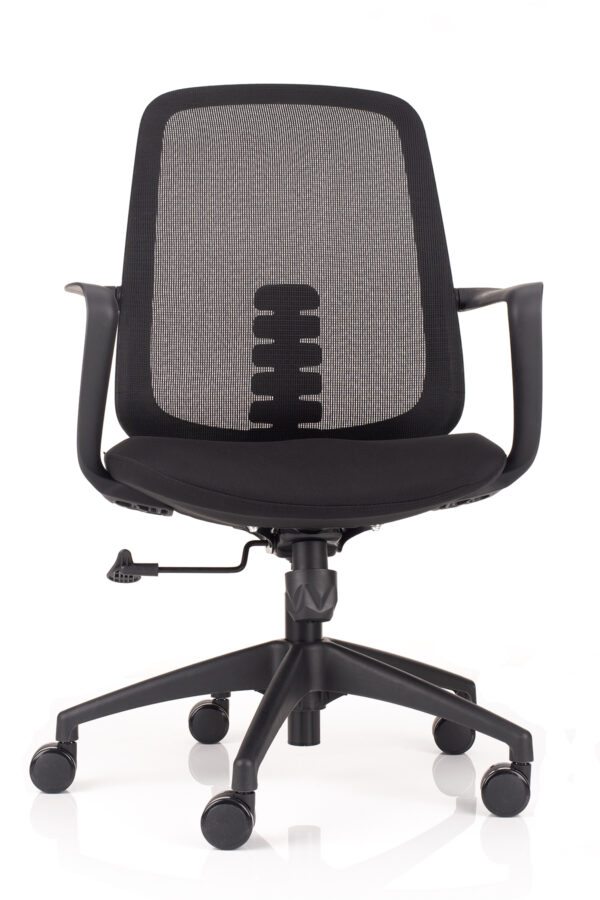 ergonomski pisarniski stol leaf crne barve