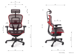 dimenzije stola ergohuman ultra all black