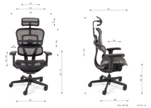 dimenzije stola ergohuman ultra all black