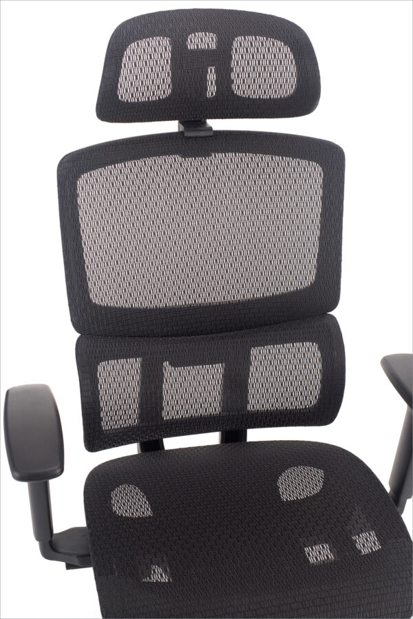 ergonomski naslon v mrezi stola flow