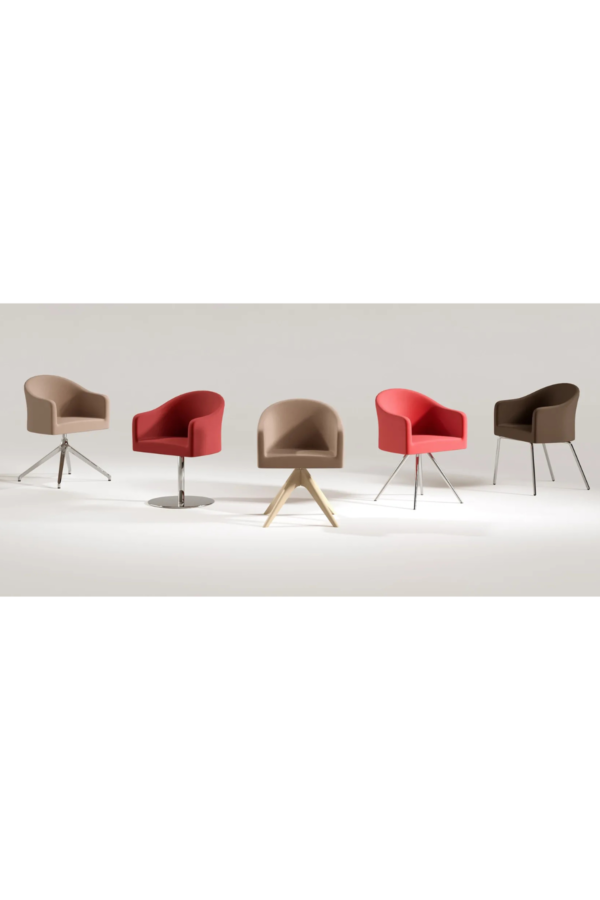 Moderna Luna stolica za mirne interijere s mekim oblikom.