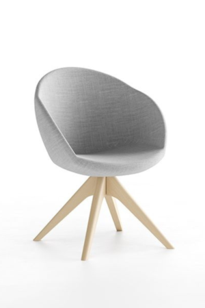 Udoben fotelj Cloe okrogel fotelj z igrivim dizajnom in jekleno konstrukcijo