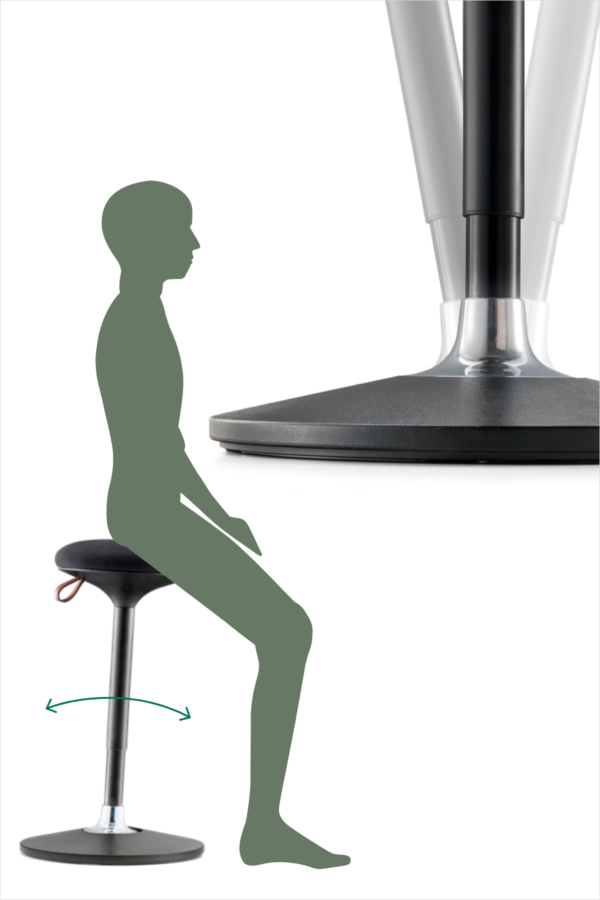 Ergonomska stolica Ziggy s 360 stupnjeva nagibnim sjedalom