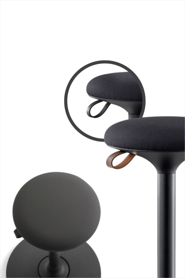 Detalj sjedala Ziggy stolice s gumenom trakom za lakse pomicanje